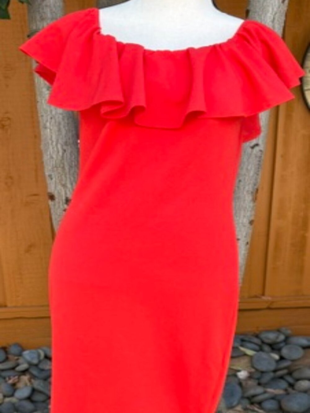 Red long dress